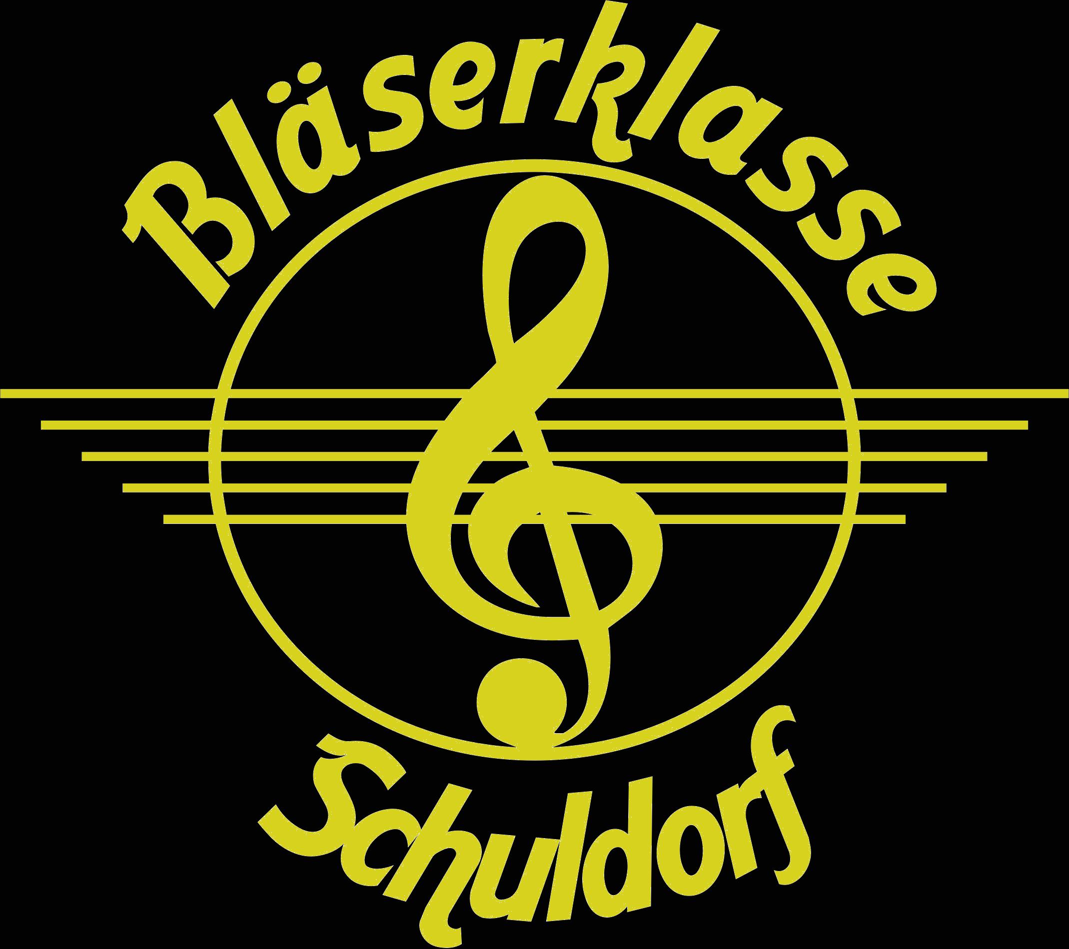Bläserklasse Logo gold auf schwarzschwarz